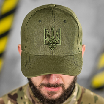 Кепка с вышивкой Герб Украины олива размер универсальный