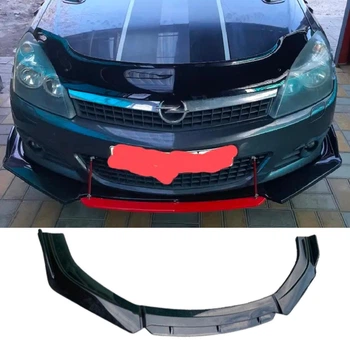 Пластикова губа на бампер Opel Astra H молдинг бампера спідниця універсальна чорний.
