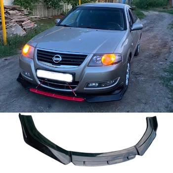 Пластикова губа на бампер Nissan Almera молдинг бампера спідниця універсальна чорний.