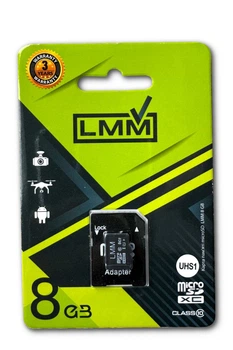 Карта памяти microSDHC 8GB class 10 LMM с адаптером высокая скорость работы защита данных
