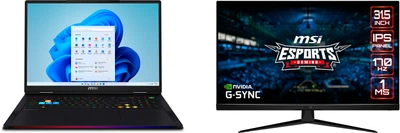 Ноутбук MSI Raider 18 HX AI A2XWIG (A2XWIG-251UA) Core Black + Монітор 31.5" MSI G321Q (комплект)