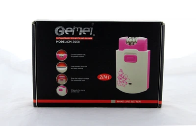 Эпилятор Gemei 2в1 GM-3058 с бритвенной насадкой и 15 пинцетами