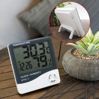Цифровой термометр-гигрометр HTC-1 с диапазоном -50°С +70°С и влажностью 10% 99%