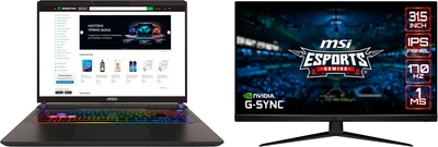 Ноутбук MSI Vector 16 HX AI A2XWIG (A2XWIG-222XUA) Cosmos Gray + Монітор 31.5" MSI G321Q (комплект)