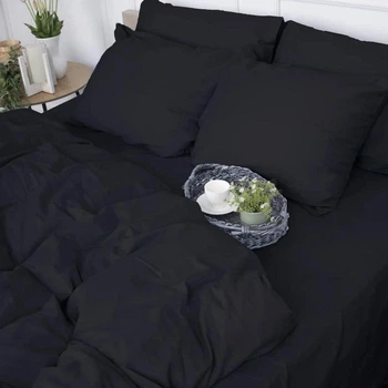 Простынь на резинке MirSon полуторная 90x190+25 см 0848 Blue Black Сатин (2200002027106)