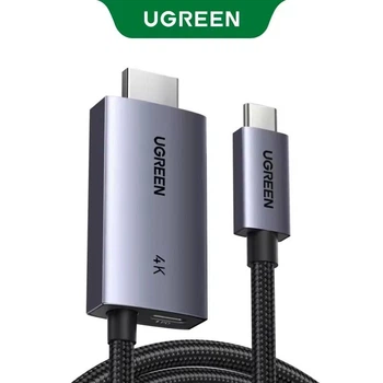 Кабель UGREEN CM675 USB-C to HDMI 4K 60Hz для iPhone 16/15, Galaxy, MacBook с поддержкой быстрой зарядки PD100W HDR 2m Grey (55330)