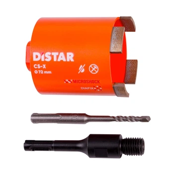 Сверло алмазное DISTAR&nbsp;коронка подрозетник 72x70-4 с адаптером SDS+ сегмент CS-X (10170085515)