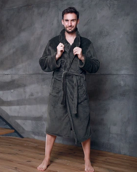 Халат чоловічий махровий без капюшона Хакі Maybel 2XL (3100)