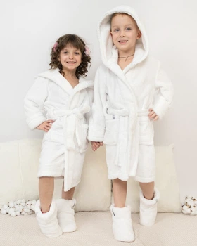 Халат детский махровый Белый Maybel 122-128 Snow (2768_3)