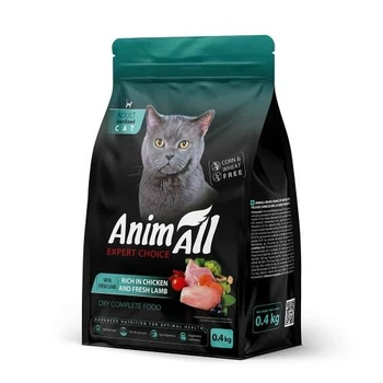 Сухой корм AnimAll для взрослых стерилизованных кошек с курицей и свежей ягнятиной, 400г (5902706511727)