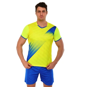 Форма футбольная мужская шорты + футболка SP-Sport 112 размер XL (46-48) рост 170-175см Yellow-Blue