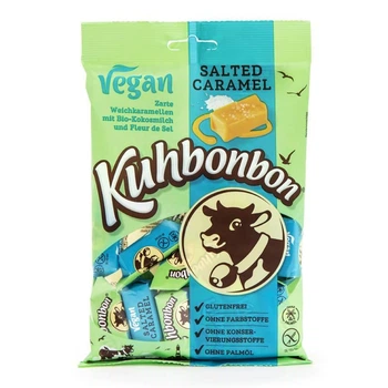 Конфеты без глютена веганские "Коровка" Соленая карамель Kuhbonbon 165 г