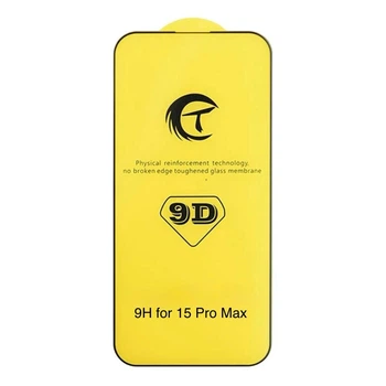 Защитное стекло для iPhone 15 Pro Max 9D Black