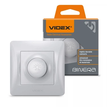 Диммер 600Вт серебряный шелк VIDEX BINERA