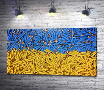 Картина Флаг Украины из патронов 60x34 см Модуль №1 (003789)