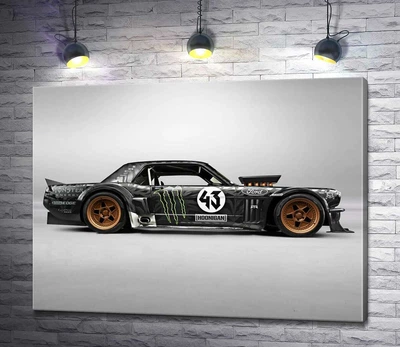 Картина Тюнингованный автомобиль Ford Mustang Hoonicorn автогонщика Кена Блока 60x45 см Модуль №1 (001396)