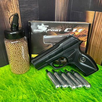 Пневматичний пістолет WinGun 305 C11 + кульки та балони СО2