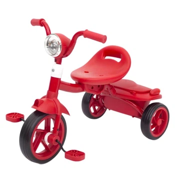 Дитячий трьохколісний велосипед MT 1037 Red — EVA колеса 8"/6", з музичними та світловими ефектами