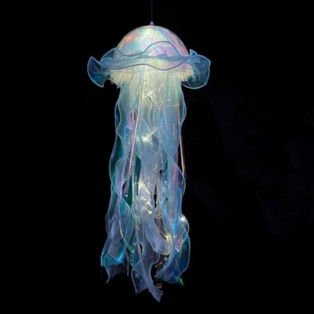 Декор светящийся Медуза на батарейках Jellyfish lamp AND HA-113 Голубая