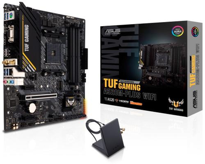 Мат.плата AM4 (A520) Asus TUF GAMING A520M-PLUS WIFI, A520, 4xDDR4, Int.Video(CPU), 4xSATA3, 1xM.2, 1xPCI-E 16x 3.0, 2xPCI-E 1x 3.0, ALC887, Realtek GLan, WiFi 5, Bluetooth 5.0, 6xUSB3.2/6xUSB2.0, VGA/HDMI/DP, MicroATX