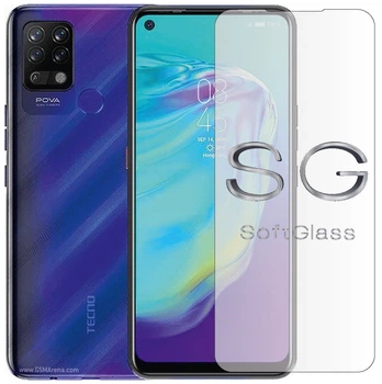Бронепленка для Tecno Pova LD7 на экран износоустойчивая полиуретановая SoftGlass