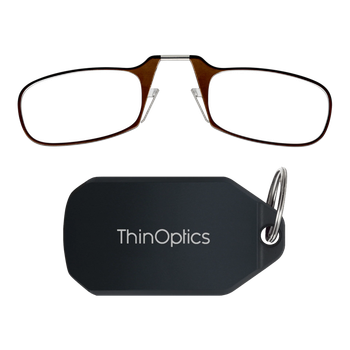 Окуляри для читання Thinoptics 2.00, коричневі / Брелок для ключів чорний (KCB2.0Br)