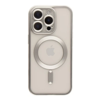 Чохол TPU Metallic Chrome Full Camera with Magsafe для iPhone 16 Pro Max Колір Chrome Silver
