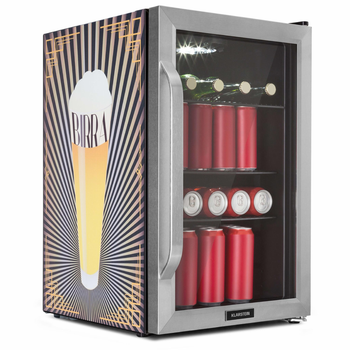 Холодильник витрина KLARSTEIN Beersafe 70 Birra панорамная стеклянная дверь из нержавейки (10046065)