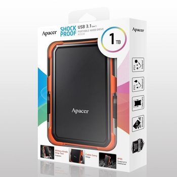 Зовнішній жорсткий диск PHD External 2.5'' Apacer USB 3.1 AC630 1TB Orange (color box) (AP1TBAC630T-1)