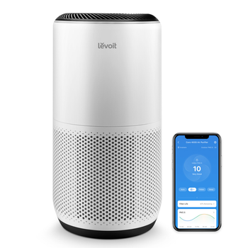 Очиститель воздуха Levoit Core 400S Smart, до 83 м², 400 м³/ч, Wi-Fi, настоящий HEPA фильтр, угольный фильтр, датчик качества воздуха, автоматический режим, управление через смартфон