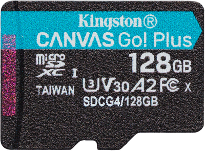 Карта памяти Kingston microSDXC 128GB Canvas Go! Plus G4 Class 10 UHS-I U3 V30 A2 (SDCG4/128GBSP)