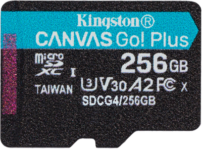 Карта памяти Kingston microSDXC 256GB Canvas Go! Plus G4 Class 10 UHS-I U3 V30 A2 (SDCG4/256GBSP)