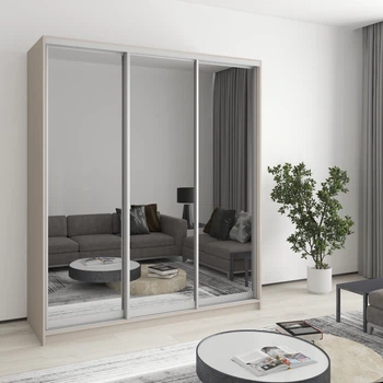 Шкаф-купе трехдверный MebelStar Комбо AL 3 Зеркала 180x45x240 см Кашемир (MBS-1713)
