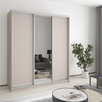 Шкаф-купе трехдверный MebelStar Стандарт AL 2ДСП/Зеркало 180x45x240 см Кашемир (MBS-1545)