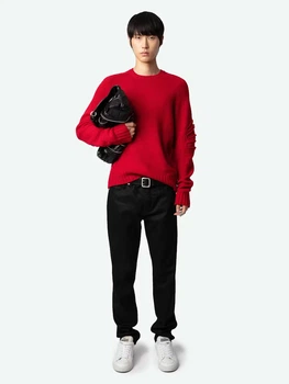 Мужской свитер Zadig & Voltaire Jordan KMSW00703603 из мериносовой шерсти красный размер М