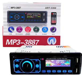 Автомагнітола 1DIN MP3-3887 ISO із сенсорним екраном и пультом в авто 3360
