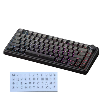 Игровая механическая клавиатура AULA F75 с RGB подсветкой Reef Black, ENG + наклейки UA\RU
