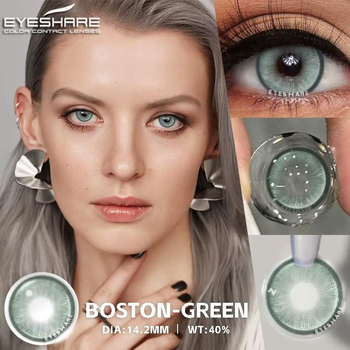 Лінзи кольорові Eyshare без діоптрій зеленні Boston Green + контейнер для зберігання