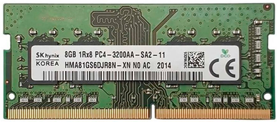 Оперативна пам'ять SK hynix SODIMM DDR4-3200 8192MB PC4-25600 (HMA81GS6DJR8N-XN)