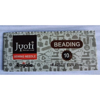 Голки для бісера 5,5 см, гострі, №10, 20 шт. в уп. JYOTI (42571)