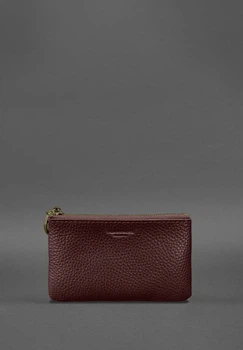 Шкіряна монетниця / міні-косметичка 3.0 бордова флотар (A-027985)