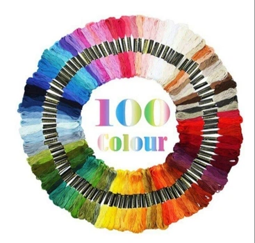 Мулине набор 100 шт, разные цвета, нитки для вышивания
