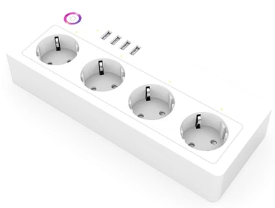 Розумний WiFI подовжувач 1DAL Мережевий фільтр 4 гнізда + 4xUSB (JX-EU30)