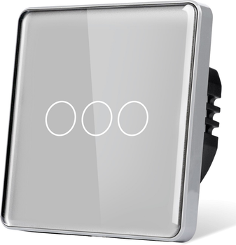 Розумний вимикач з WiFi + BLE 1DAL 3 сенсори, Сірий, З нейтраллю (G86D-SW3G.WF.GR)