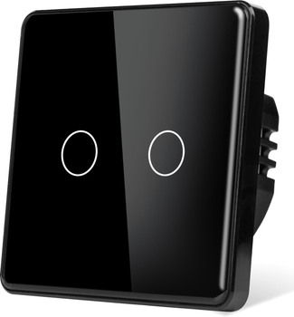 Розумний вимикач з WiFi + BLE 1DAL 2 сенсори, Чорний, З нейтраллю (G86D-SW2G.WF.BL)