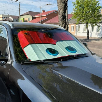 Шторка сонцезахисна для авто з очима Червоні