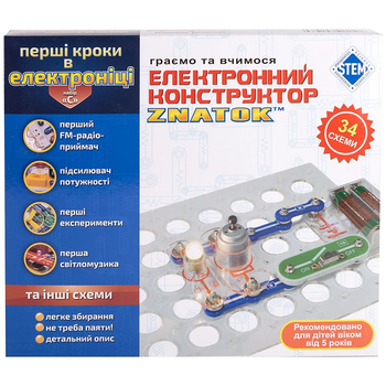 Конструктор Znatok Первые шаги в электронике 34 схемы С (6925108701984)
