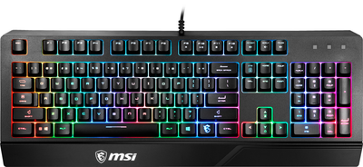 Клавіатура мембранна MSI Vigor GK20 UA 104key, USB-A, EN/UKR/RU, ColorLED, чорний 285620