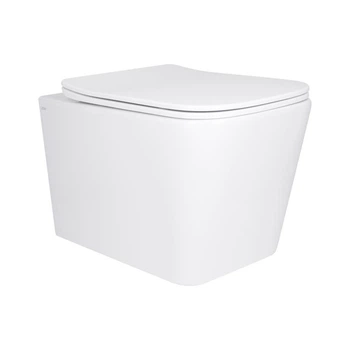 Унитаз подвесной Qtap безобедочный Ultra Quiet с сиденьем Soft-close белый для ванной туалетный унитаз (600577)