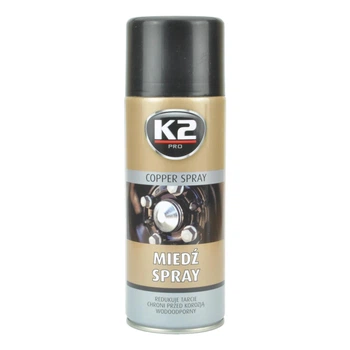 Мастило універсальне для авто K2 PRO Copper Spray рідке мідне 400 мл коричневе для різьби (K20296)